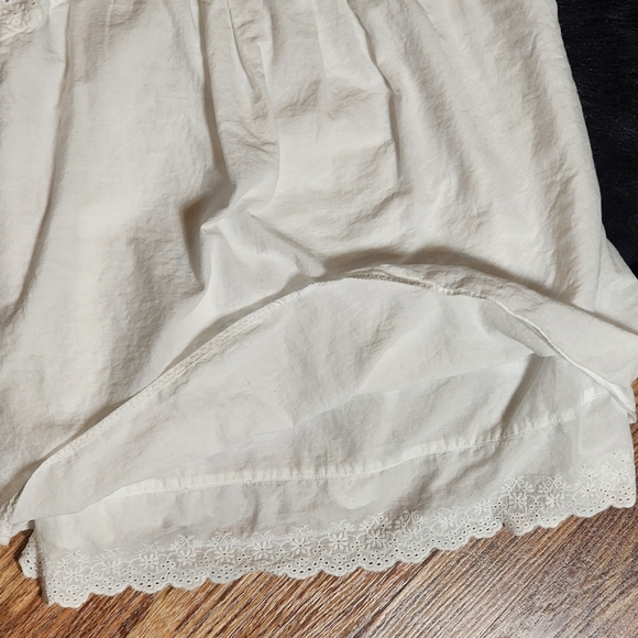 Daisy Fuentes White Cotton Cami/Tank with Crocheted Lace Size 6 - Picture 6 of 8